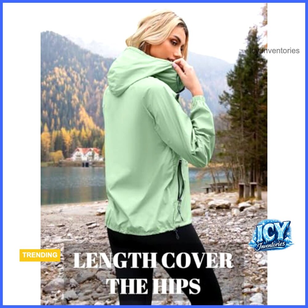 Lightweight Rain Jacket Waterproof Packable Windb… - image 3